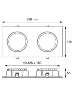 Foco de techo empotrable - Conalux - Downlight con 2 o 3 luces orientables