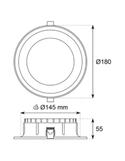Foco de techo empotrable 3035 - Conalux - Downlight redondo basculante, Ø 18 cm