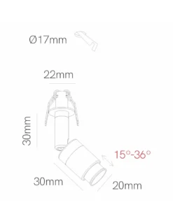 Foco de techo empotrable Micro Zoom – Beneito & Faure – Foco orientable LED