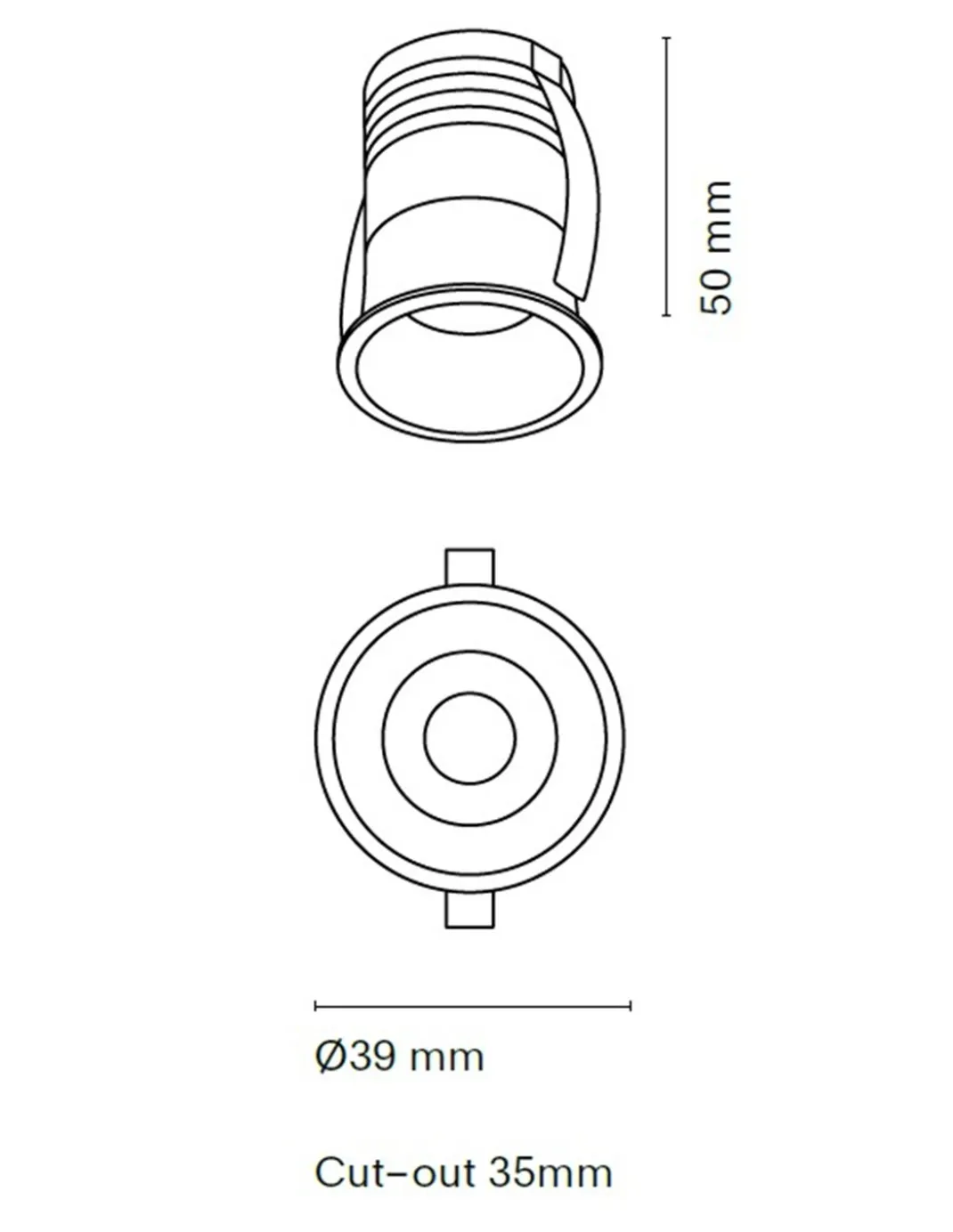 Foco de techo empotrable Tolva Mini - Nexia - Downlight mini IP44, Ø 3.9 cm
