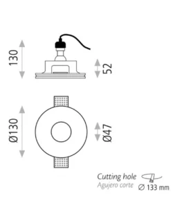Foco de techo empotrable trimless Gamma – ACB – Downlight escayola