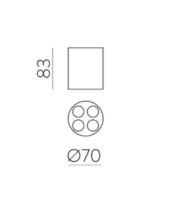 Foco de techo Invisible - ACB - Lámpara de superficie LED cilíndrico multipunto
