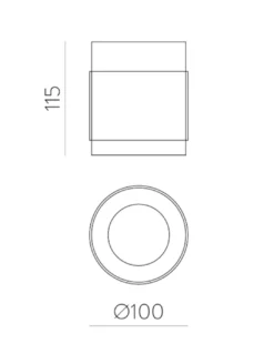 Foco de techo Lux - ACB - Foco LED cilíndrico moderno