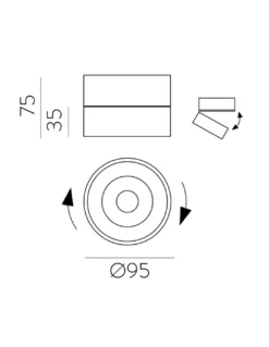 Foco de techo Mako - ACB - Proyector de techo orientable