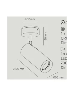 Foco de techo y pared LED Haul - Milán - Foco LED orientable