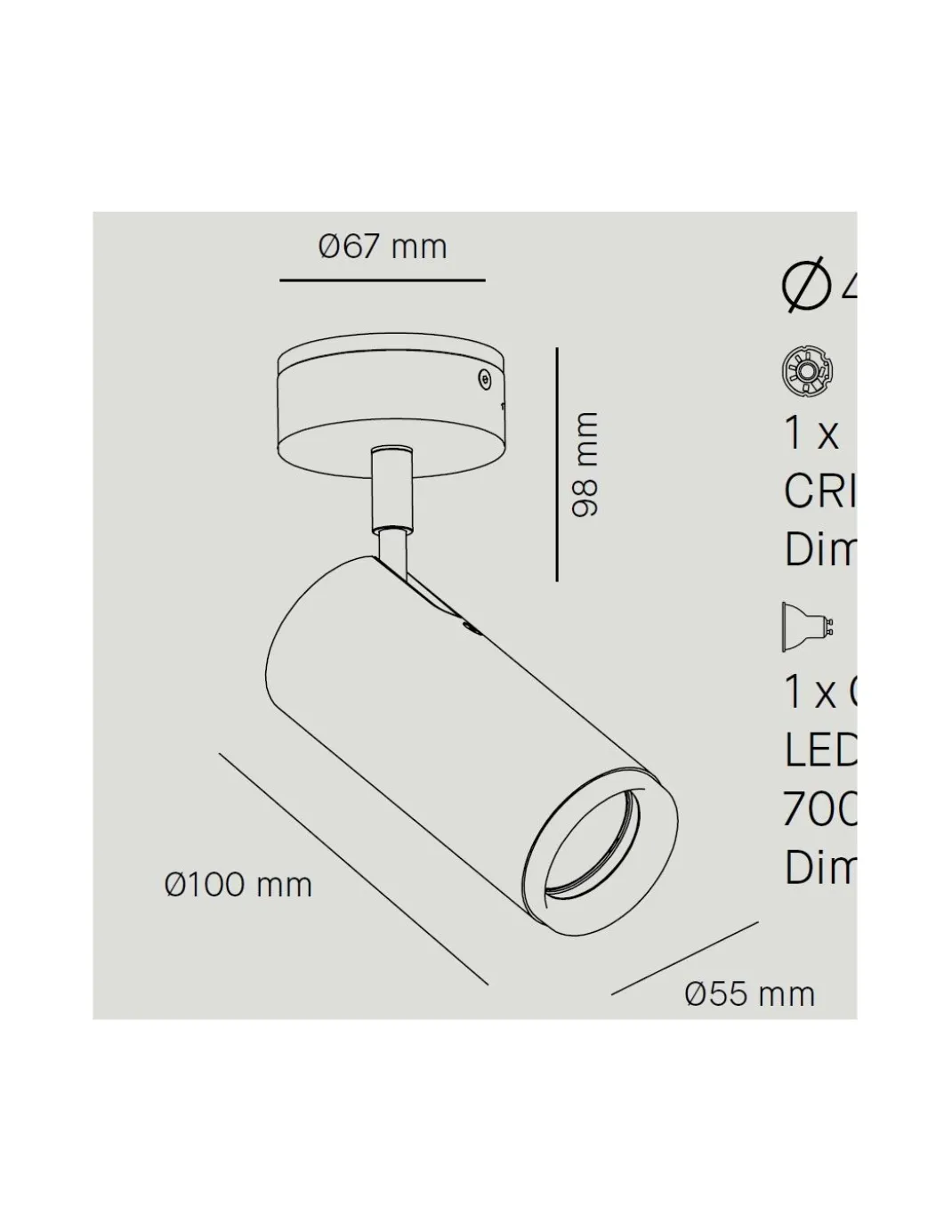Foco de techo y pared LED Haul - Milán - Foco LED orientable