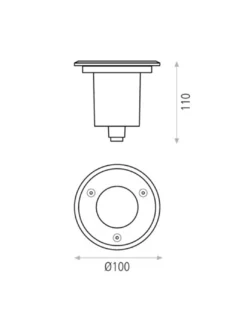 Foco empotrable de suelo Nemo - ACB - Lámpara de exterior de acero, Ø 10 cm