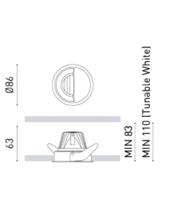 Foco empotrable de techo Buddy Wall Washer - Arkoslight - Lámpara bañador de pared LED