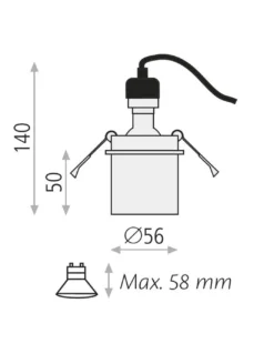 Foco empotrable de techo Mini Zoom - ACB - Diseño redondo, Ø 5,6 cm