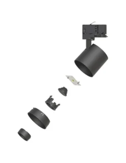 Foco para carril trifásico Hera - Conalux - Proyector orientable negro