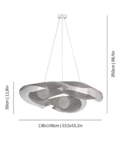 Lampara colgante Mytilus - a-emotional light - Composición LED con 3 lámparas, malla blanca