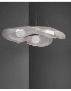 Lampara colgante Mytilus - a-emotional light - Composición LED con 3 lámparas, malla blanca