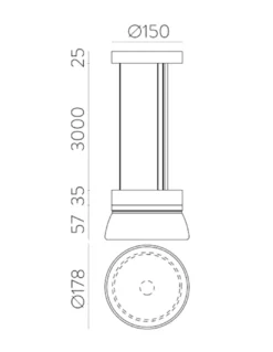 Lampara colgante Trap - ACB - Diseño redondo con pantalla opal
