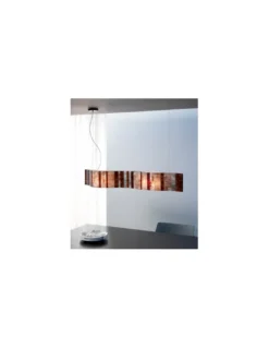 Lampara colgante Vento - a-emotional light - Lámpara de cristal beige, 96 cm