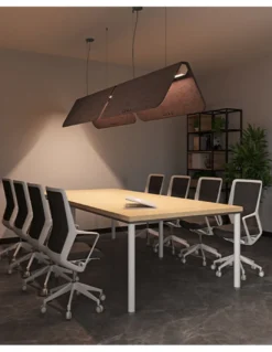 Lámpara acústica colgante Kuntur - Luz Negra - Lámpara LED con fieltro PET fonoabsorbente