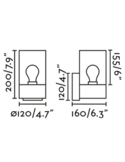Lámpara aplique a pared para exterior Kila – Faro – Lámpara con cristal transparente, IP65, 20 cm