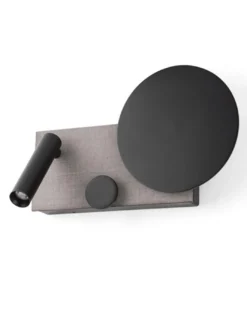 Lámpara aplique derecho con lector Klee – Faro – Acero gris, Atenuable, COB LED 2700K