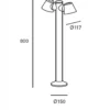 Lámpara baliza de exterior Cone – FORLIGHT – Lámpara negra con 1 o 2 focos, GU10 IP54, Altura: 80 cm