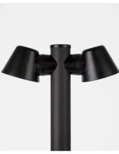Lámpara baliza de exterior Cone – FORLIGHT – Lámpara negra con 1 o 2 focos, GU10 IP54, Altura: 80 cm