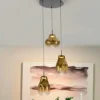 Lámpara colgante Aledis - Schuller- 3 tulipas de cristal soplado dorado