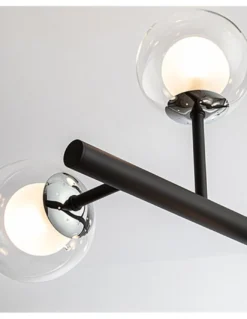 Lámpara colgante Altais - Schuller - Lámpara vintage decorativa negra de cristal, 9 luces