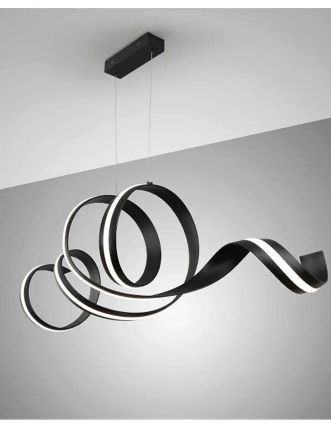 Lámpara colgante Amara - Schuller - Lámpara minimalista negra, horizontal