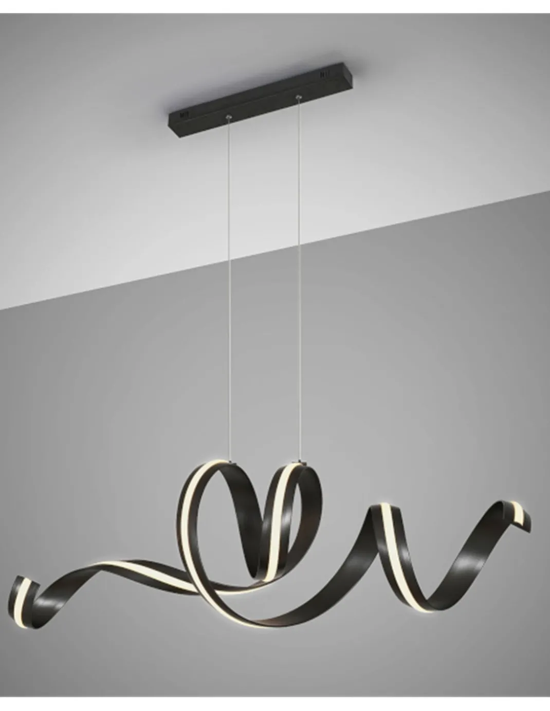 Lámpara colgante Amara - Schuller - Lámpara minimalista negra, horizontal