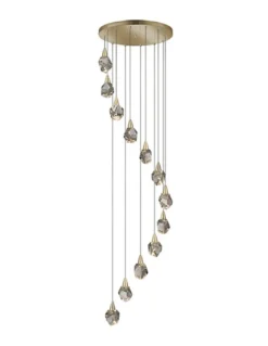 Lámpara colgante Aquaria 12 – Schuller – 12 tulipas de cristal macizo, lámpara LED decorativa