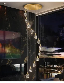 Lámpara colgante Aquaria 12 – Schuller – 12 tulipas de cristal macizo, lámpara LED decorativa