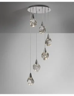 Lámpara colgante Aquaria 6 – Schuller – Diseño decorativo, tulipas de cristal macizo