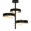 Lámpara colgante Arianna - AJP - Lámpara de techo retro, 3 luces, acabado negro