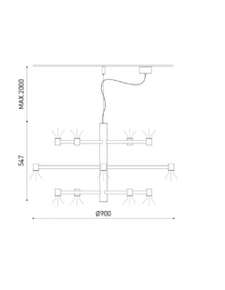 Lámpara colgante Art Chandelier Base - Arkoslight - Lámpara LED minimalista