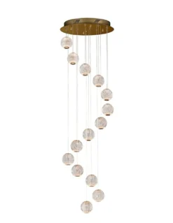 Lámpara colgante Austral – Schuller – Lámpara elegante con 14 tulipas de acrílico