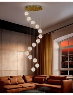 Lámpara colgante Austral – Schuller – Lámpara elegante con 14 tulipas de acrílico