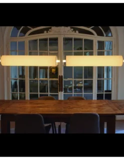 Lámpara colgante Barceloneta Horizontal – Luxcambra – Diseño horizontal 110 cm, pantalla de pergamino