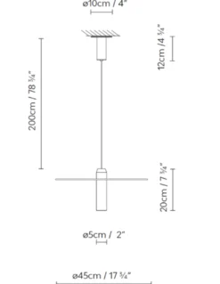Lámpara colgante Beira S450 - B.lux - Diseño decorativo con vidrio cilíndrico y pantalla circular