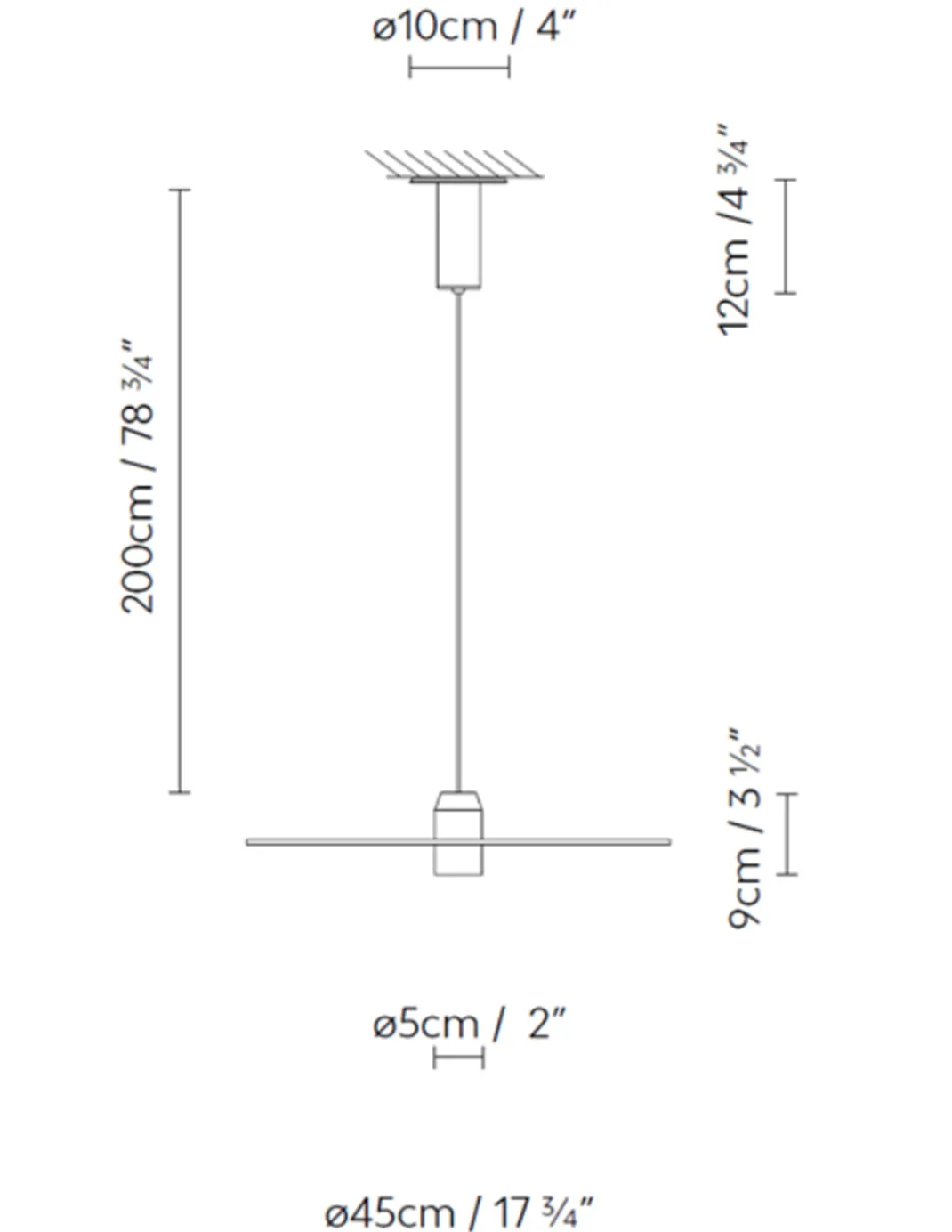 Lámpara colgante Beira S DK 450 - B.lux - Diseño minimalista con pantalla circular y luz focal
