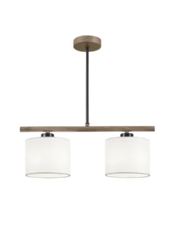 Lámpara colgante Berta – AJP – Diseño nórdico con 2 luces, pantalla de tela