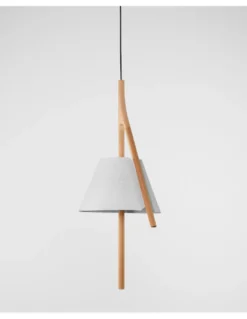 Lámpara colgante Cambo - a-emotional light - Lámpara decorativa de malla y madera de haya