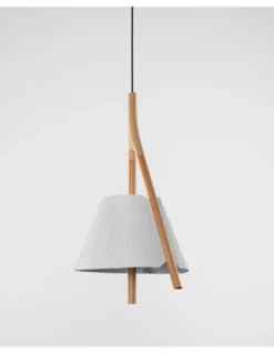 Lámpara colgante Cambo - a-emotional light - Diseño moderno con pantalla de malla y madera
