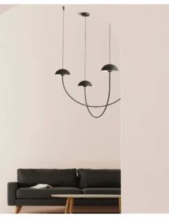 Lámpara colgante Champignon – Luxcambra – Diseño minimalista negro, lámpara LED