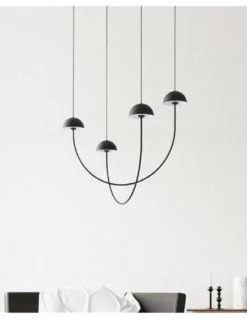 Lámpara colgante Champignon – Luxcambra – Diseño minimalista negro, lámpara LED