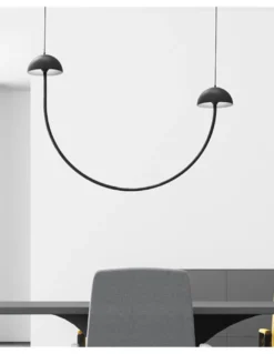 Lámpara colgante Champignon – Luxcambra – Diseño minimalista negro, lámpara LED