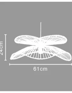Lámpara colgante Chenoa - IDP Lampshades - Doble pantalla ondulada de mimbre