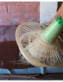 Lámpara colgante Chimbarongo Single Triple - PET Lamp - Lámpara artesanal de fibra natural, estilo boho
