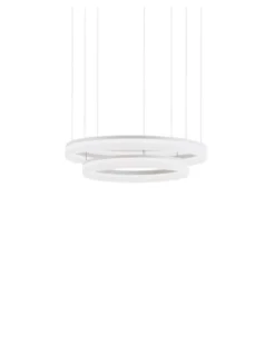 Lámpara colgante Circ - LedsC4 - Lámpara blanca con 2 aros