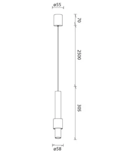 Lámpara colgante Clifton – Mantra – Lámpara tubular minimalista en 2 colores