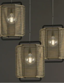 Lámpara colgante Corda - ACB - Diseño boho con pantalla trenzada de cuerda y altura regulable