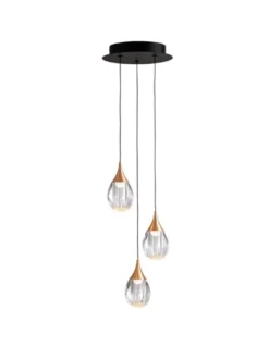 Lámpara colgante Corina - Schuller - 3 luces de acrílico, acabado dorado