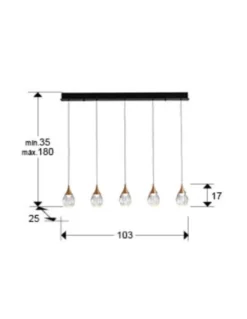 Lámpara colgante Corina - Schuller - Lámpara lineal de 5 luces